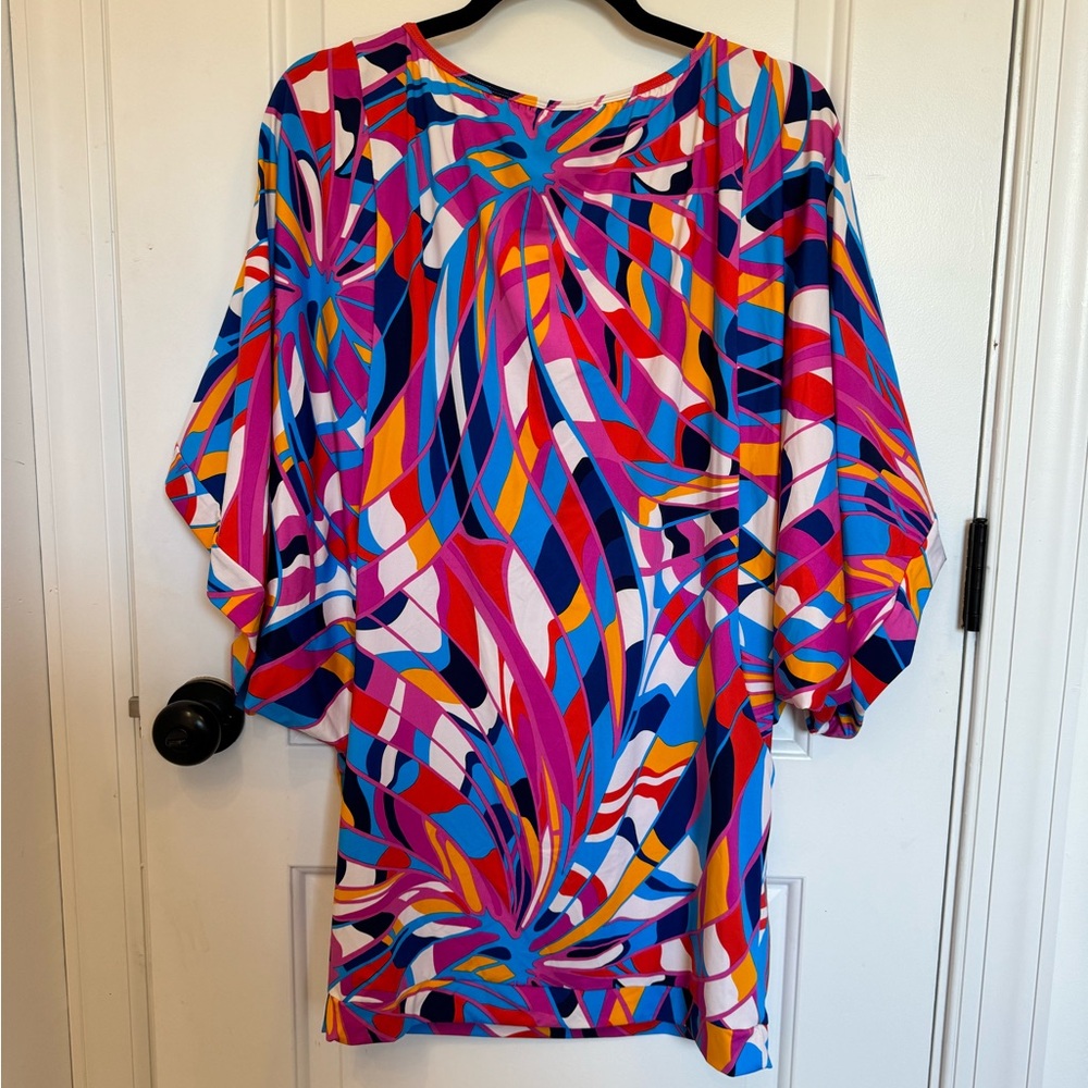 *NWT* TRINA TURK PRINTED RIO TUNIC DRESS COVERUP LARGE - Picture 4 of 8